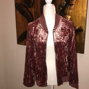 Pink “Crushed Velvet” Bomber Jacket